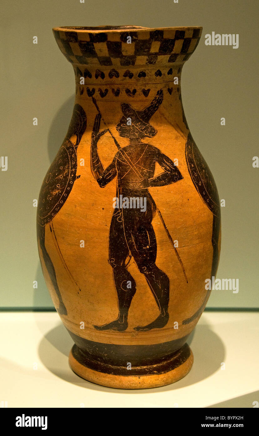 Faïence Céramique Warrior Etruria 300 - 100 av Italie italien étrusque Banque D'Images