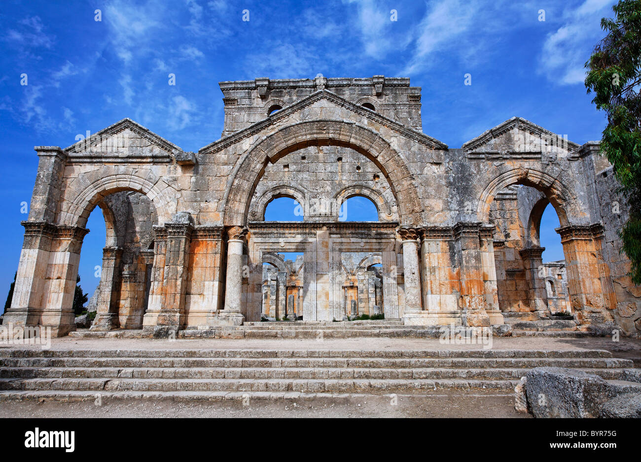 Les ruines de l'église de St Siméon, la Syrie Banque D'Images