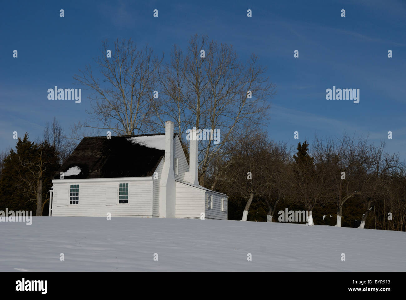 Une photographie d'une petite maison de gardien au Stonewall Jackson Parc National, où la guerre civile américaine général est mort. Banque D'Images