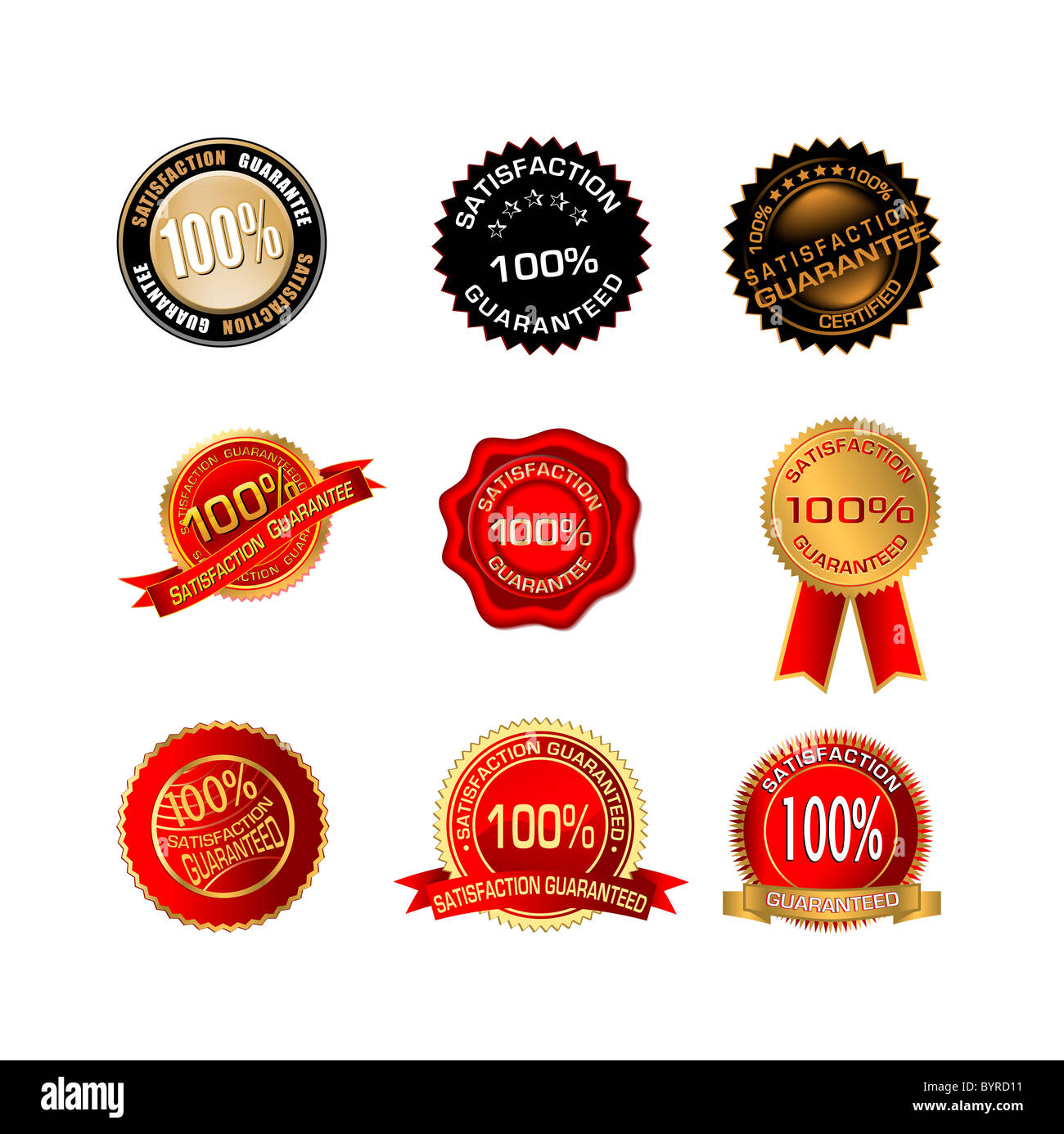 100  % satisfaction garantie joints Banque D'Images