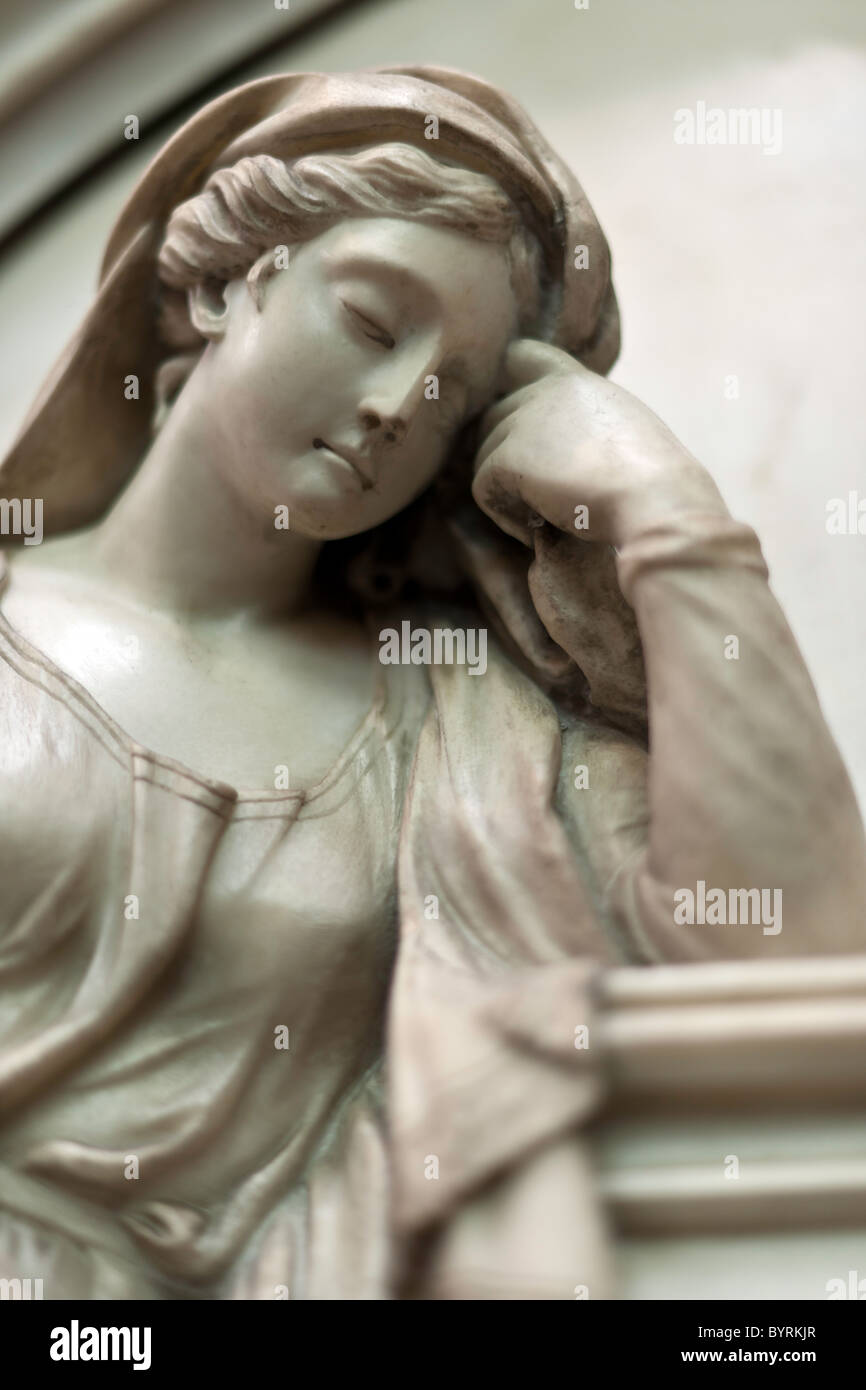 Statue d'albâtre - L'Abbaye de Bath Banque D'Images