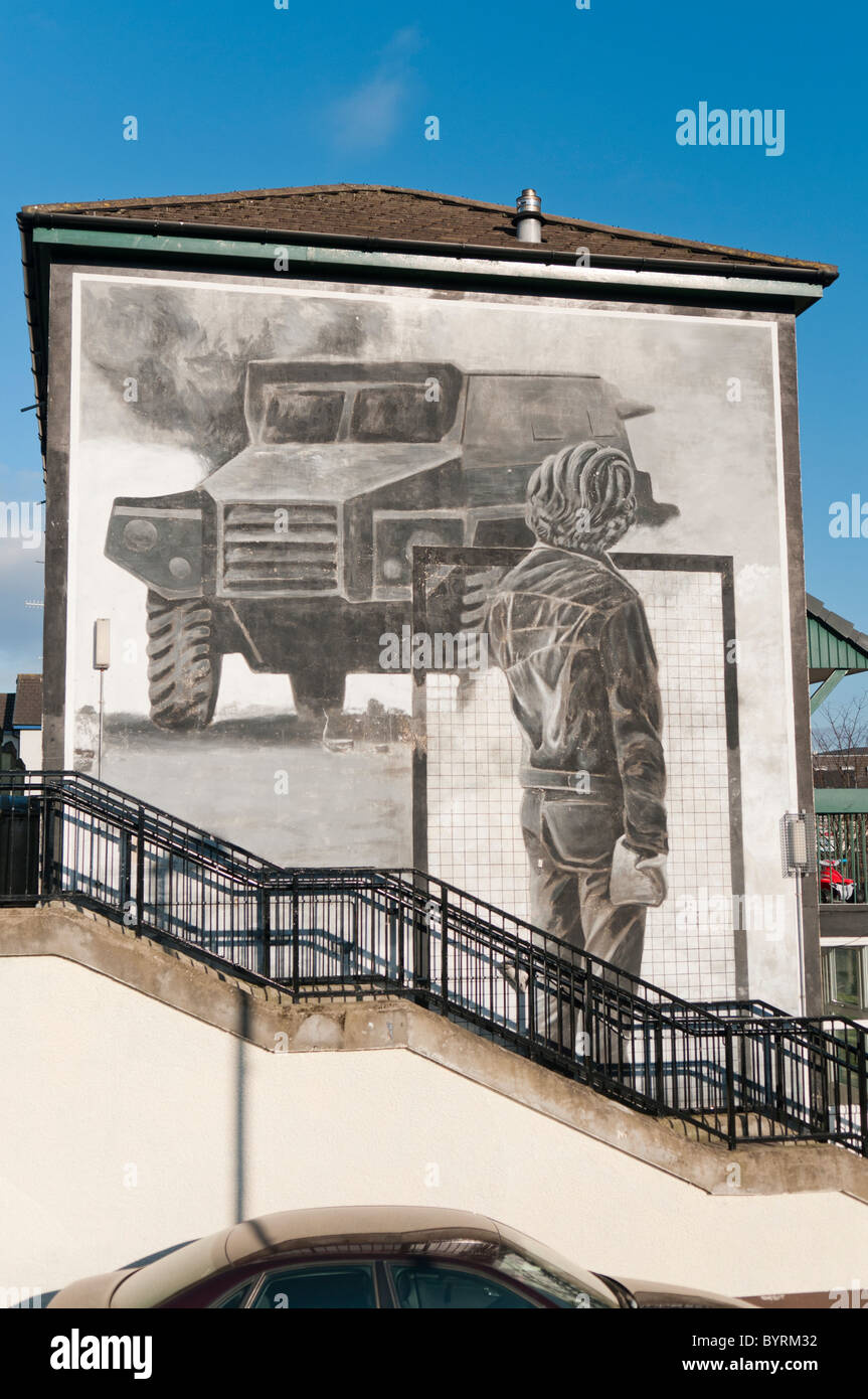 Peinture murale commémorant les émeutes dans Moscou dans les années 1970 Banque D'Images