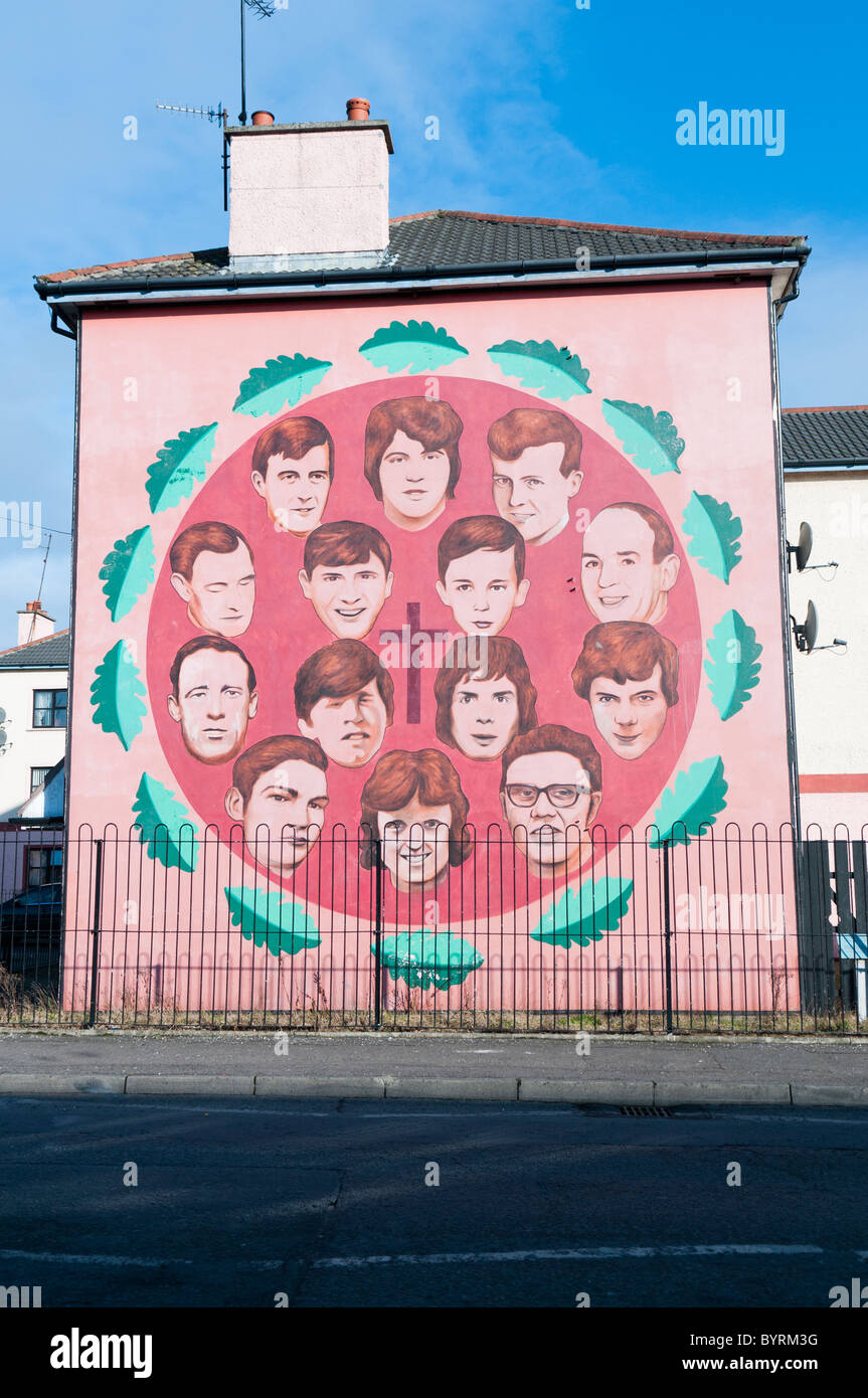 Fresque commémorant les victimes du Bloody Sunday Banque D'Images