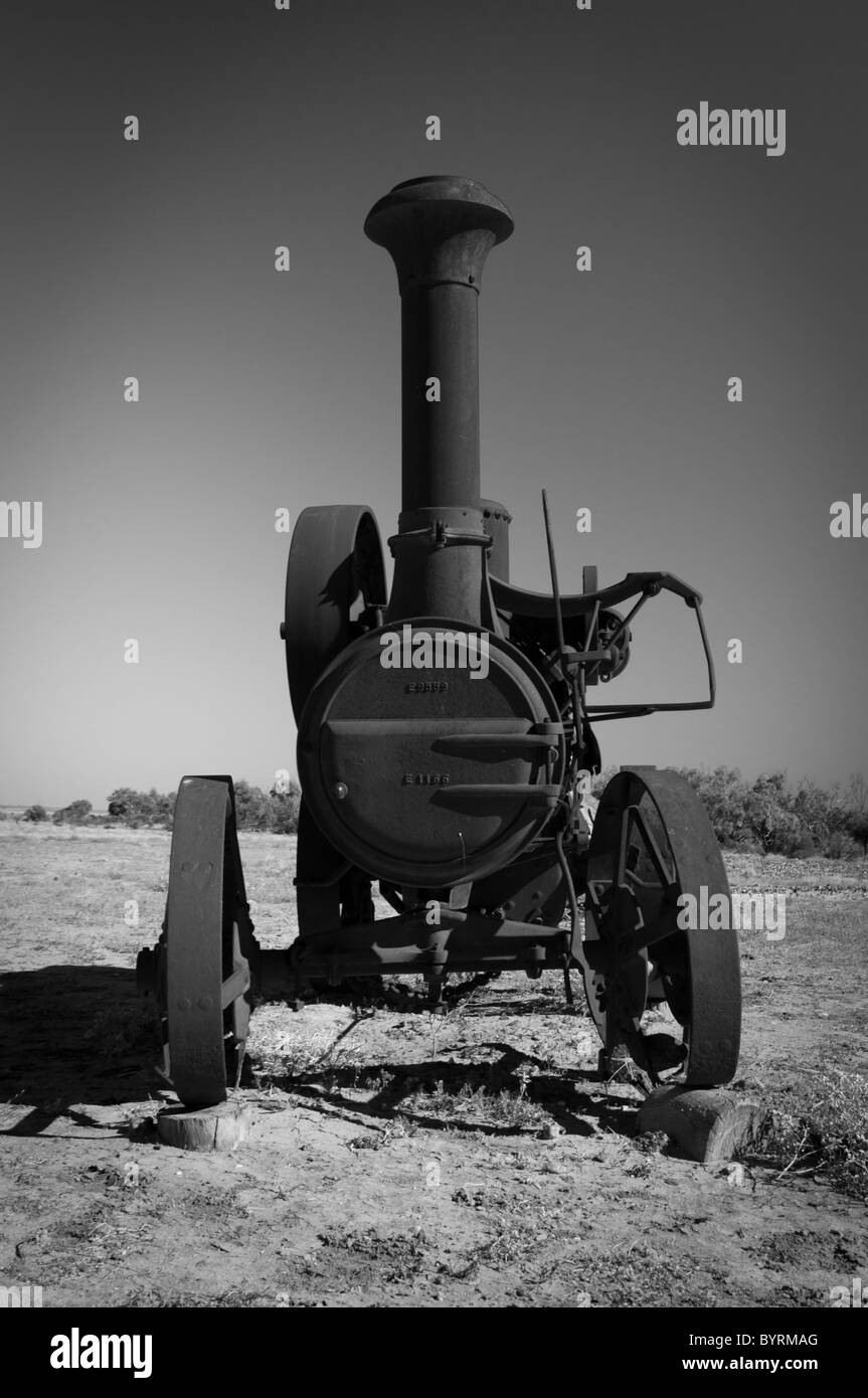 Ancien moteur en noir et blanc Banque D'Images