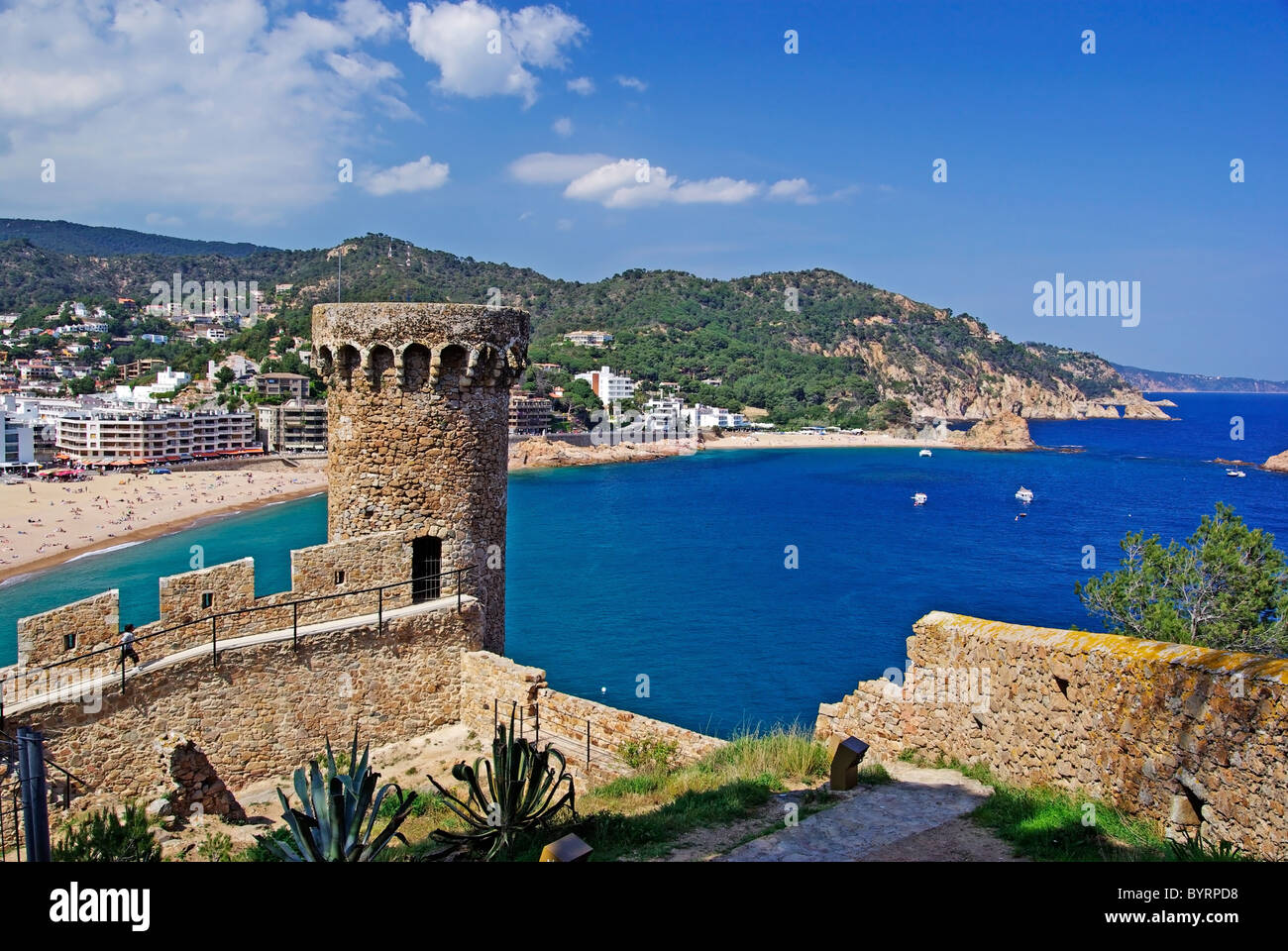 La ville de Tossa de Mar, Costa Brava, Espagne. Banque D'Images