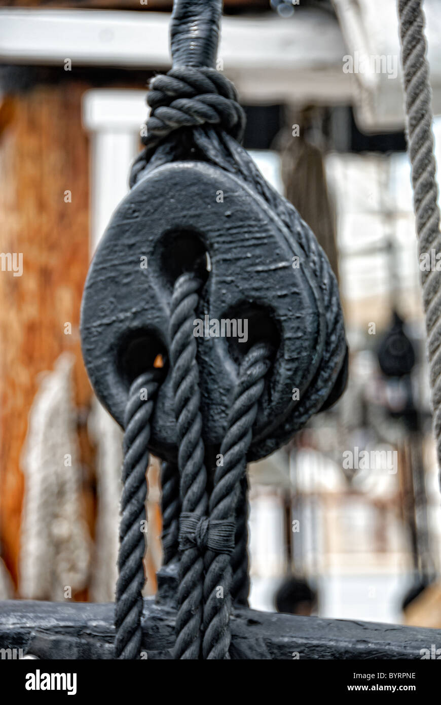 Voilier traditionnel ancien bloc de Voile Banque D'Images