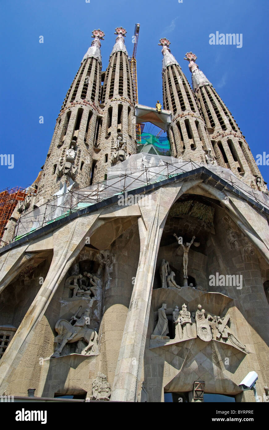 Sagrada Familia temple gothique du bâtiment. Barcelone, Espagne.2009. Banque D'Images