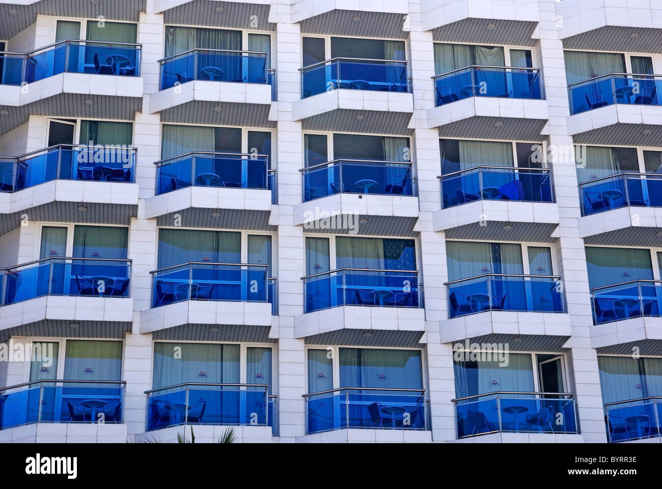 Abstract bâtiment avec balcon comme fond ou un arrière-plan. Banque D'Images
