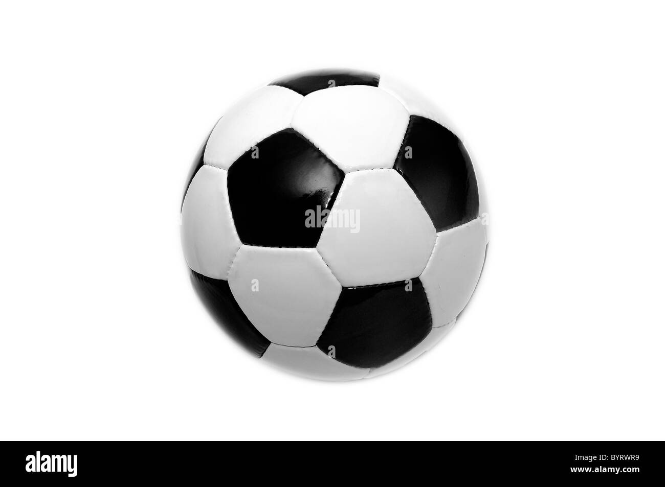 Ballon de soccer en blanc isolé Banque D'Images