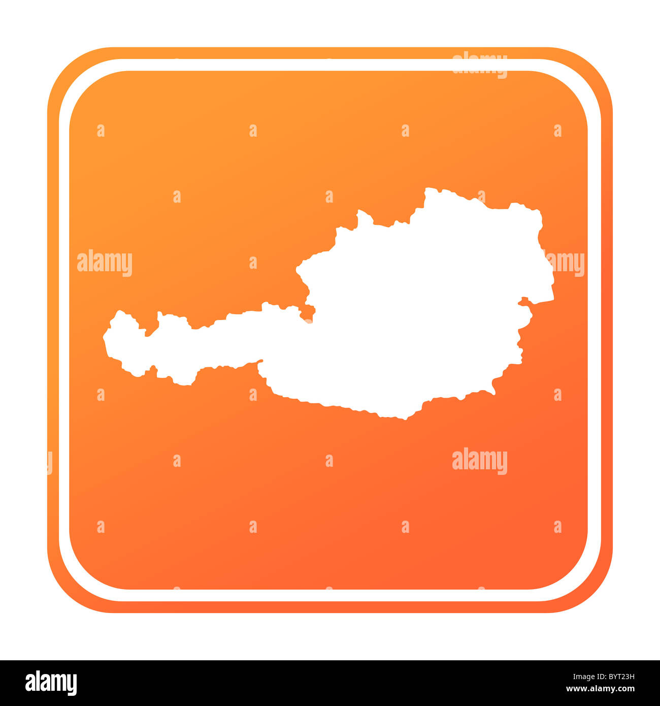 Illustration de l'Autriche ; le bouton carte isolé sur fond blanc. Banque D'Images