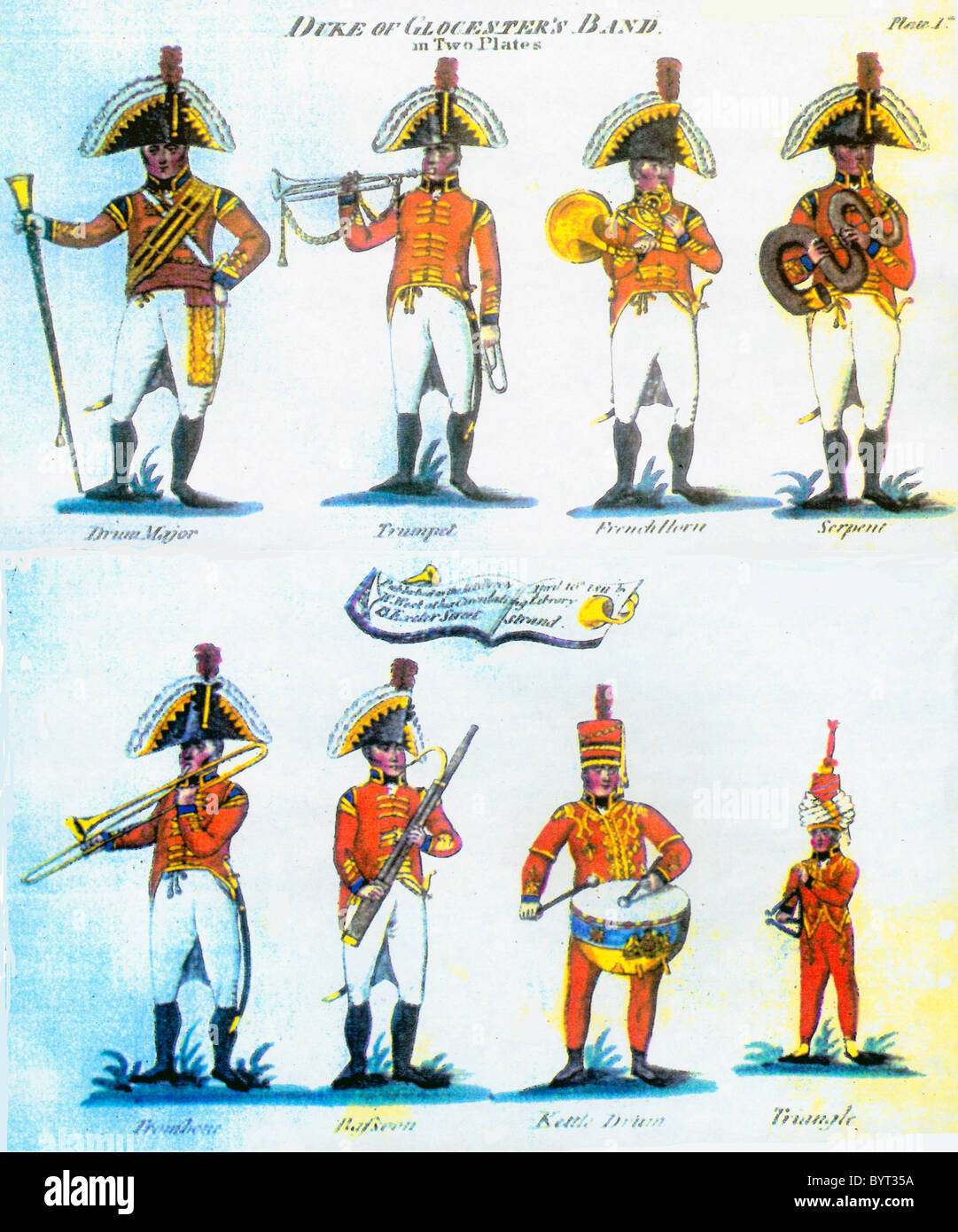 Affiche d'illustration montrant le Duc de Glocester's band Banque D'Images