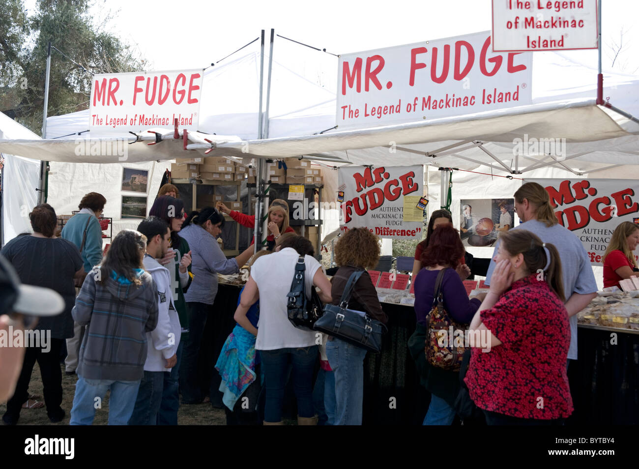 Monsieur Fudge, un vendeur au Glendale à Glendale Affaire Chocolat, près de Phoenix, Arizona, USA Banque D'Images