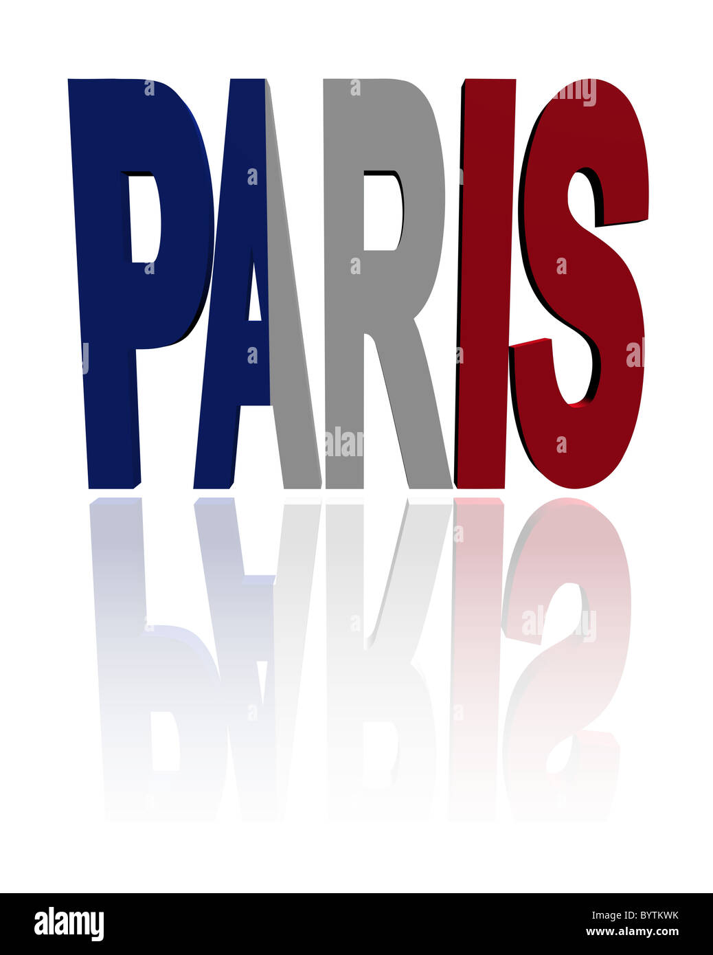 Paris texte avec drapeau Français illustration Photo Stock - Alamy