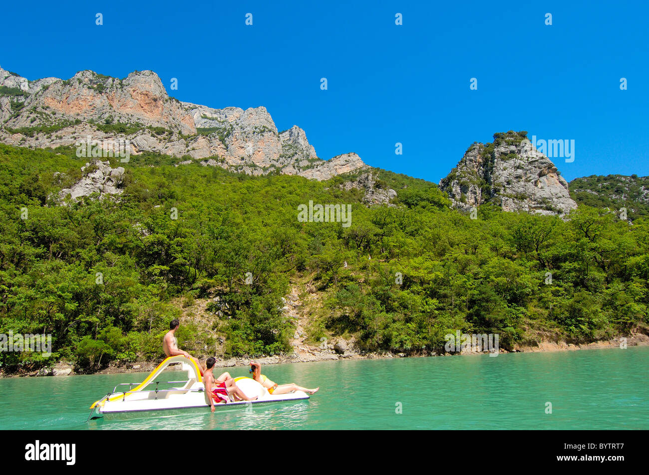 Canyon du Verdon, le Parc Naturel Régional du Verdon, Provence, Gorges du Verdon , Provence-Alpes-Cote-d'Azur, de l'Europe Banque D'Images