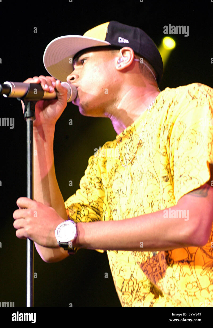 Chris Brown l'exécution en concert au Save Mart Center Fresno, Californie - 12.07.07 Banque D'Images