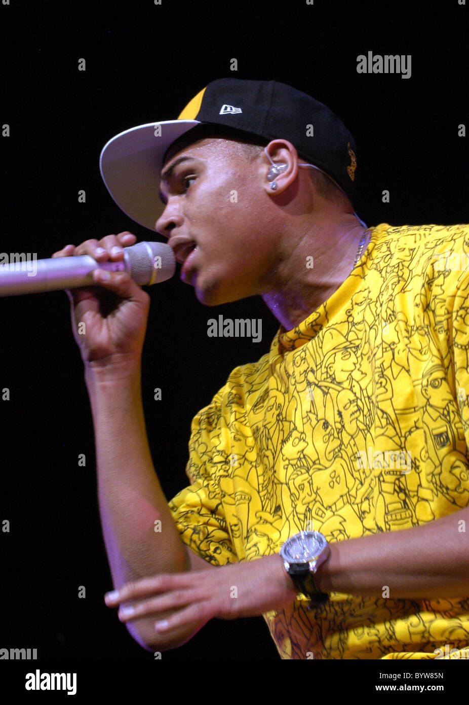 Chris Brown l'exécution en concert au Save Mart Center Fresno, Californie - 12.07.07 Banque D'Images