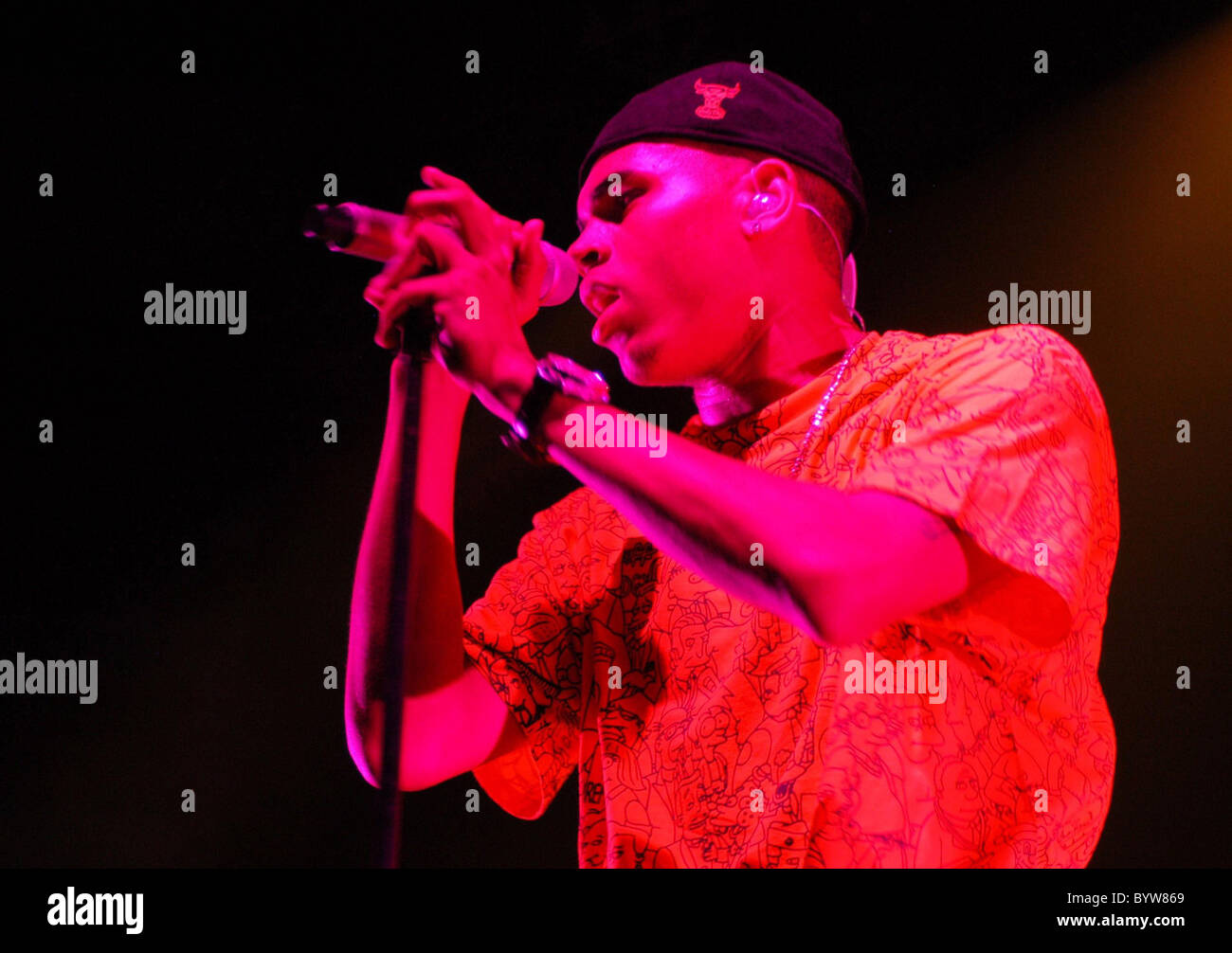 Chris Brown l'exécution en concert au Save Mart Center Fresno, Californie - 12.07.07 Banque D'Images