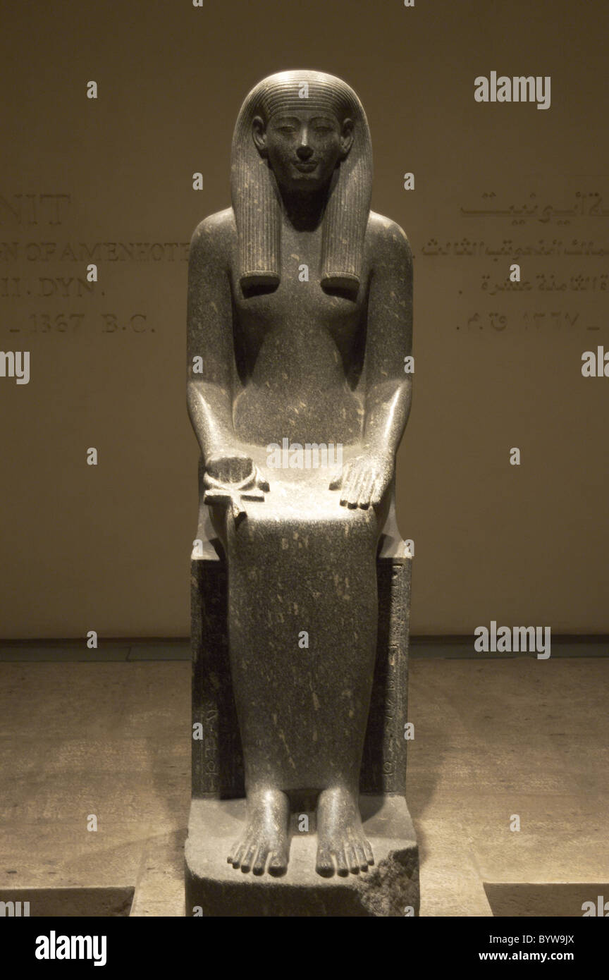 L'art égyptien Statue d'Iwnit. Règne du pharaon Aménophis III. L'Égypte. Banque D'Images