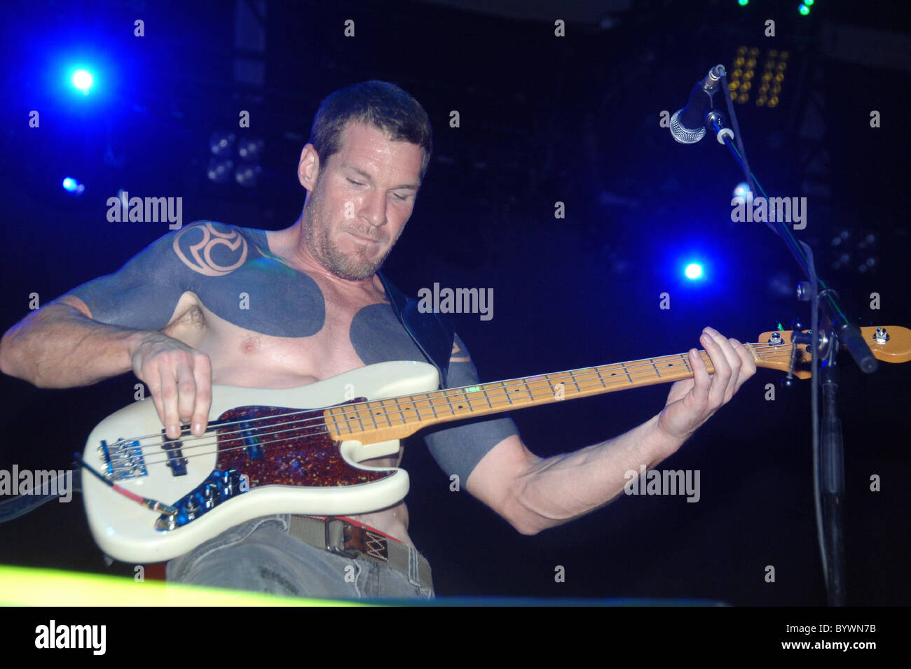 Tim Commerford de Rage Against the Machine Concert Rock The Bells Randall's Island New York City, USA-28.07.07 Banque D'Images Tim Commerford de Rage Against the Machine Concert Rock The Bells Randall's Island New York City, USA-28.07.07 Banque D'Images