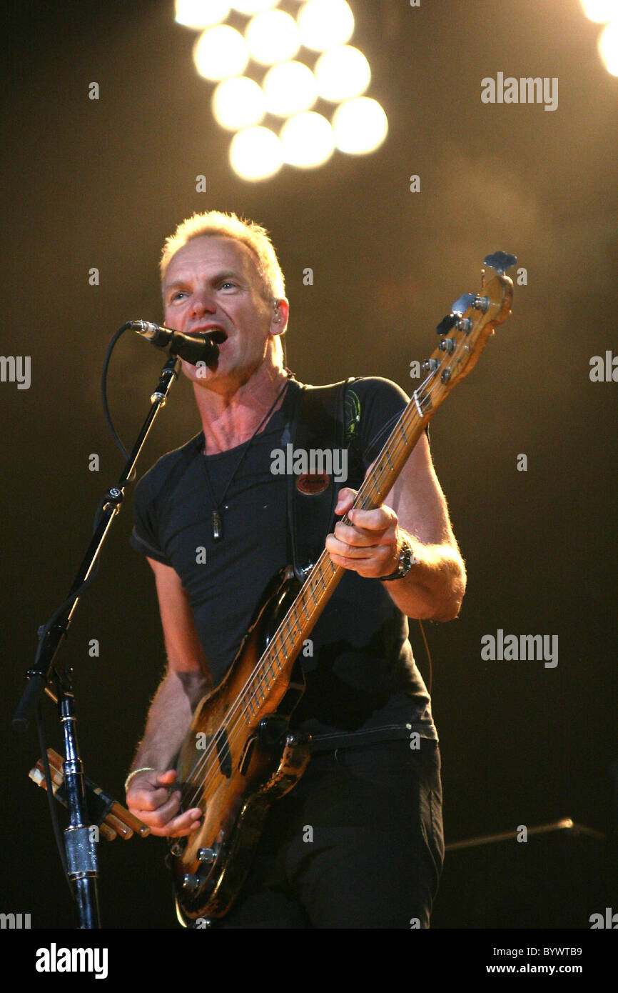 Sting La Police en live au Toyota Center de Houston, Texas - 29.06.07 Banque D'Images