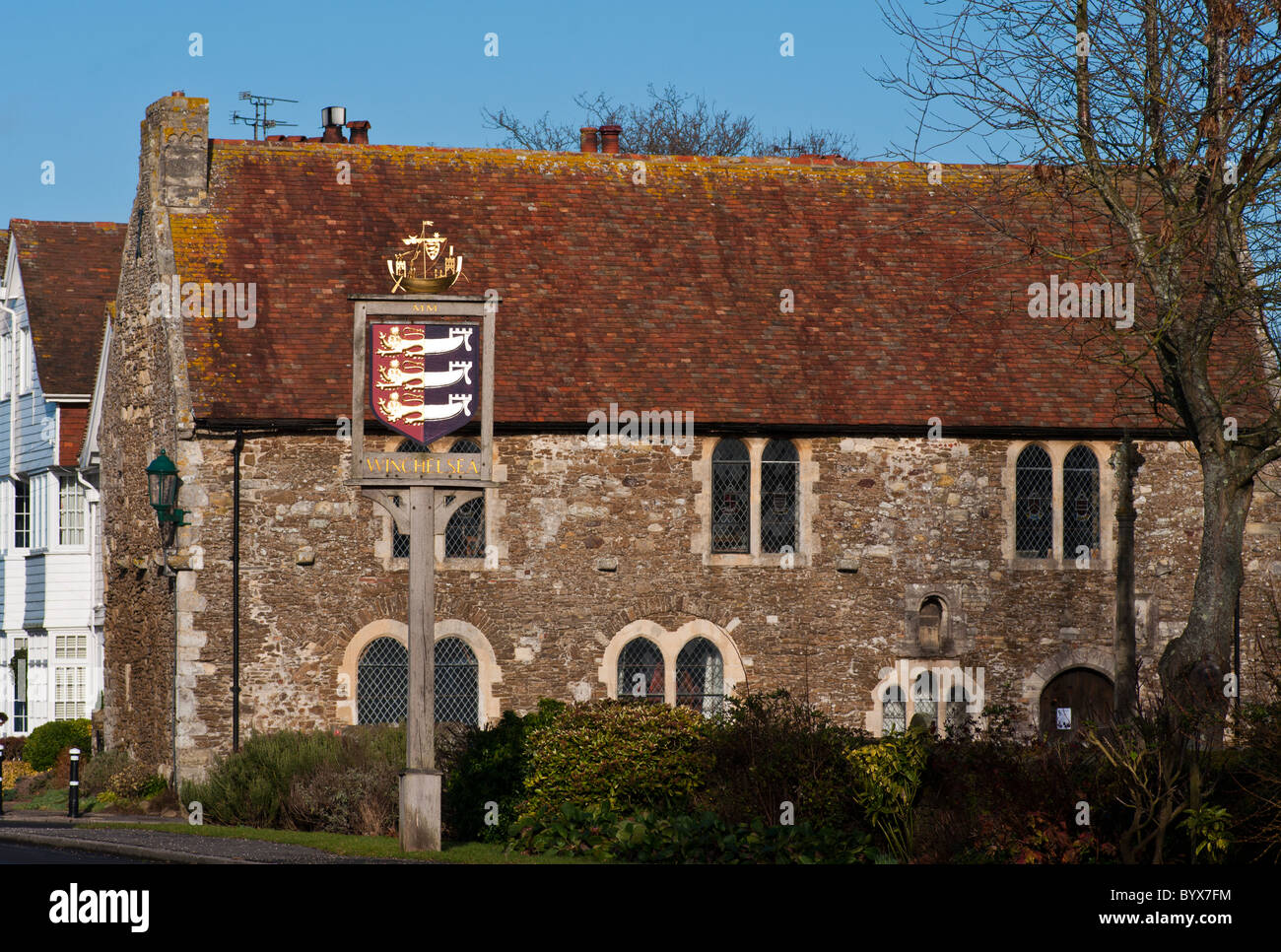 Winchelsea Panneau du Village East Sussex England Banque D'Images