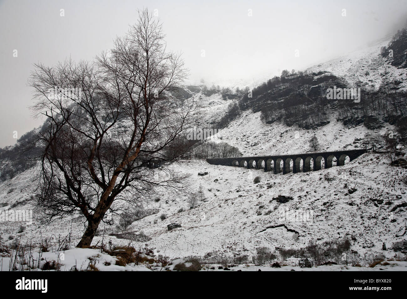 Glen Ogle viaduc de l'A85 Road en Ecosse Banque D'Images