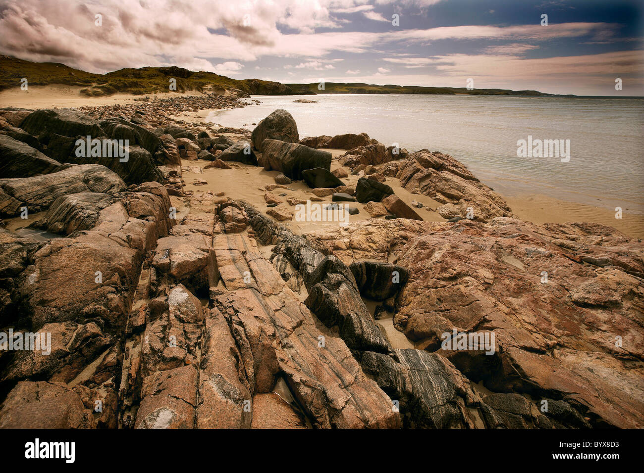 Uig sands traigh ou Uuige, Isle Of Lewis, Western Isles, îles Hébrides, Ecosse, Royaume-Uni Banque D'Images