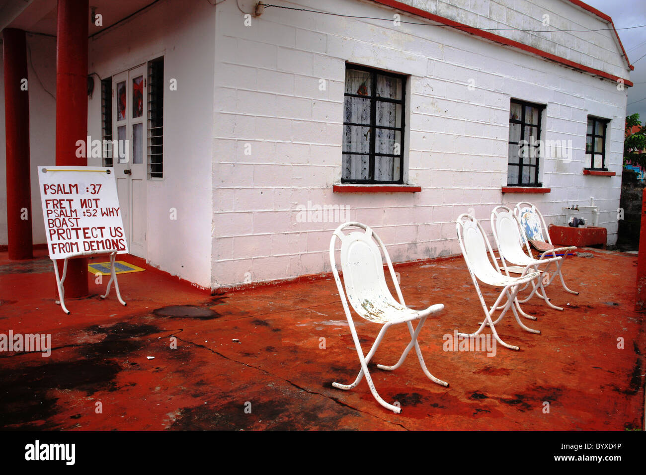 Une salle de réunion d'église dans les Antilles de Saint-Kitts Banque D'Images