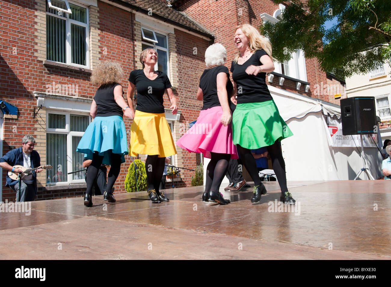 Festival Folk Dancers Wimborne Minster Banque D'Images