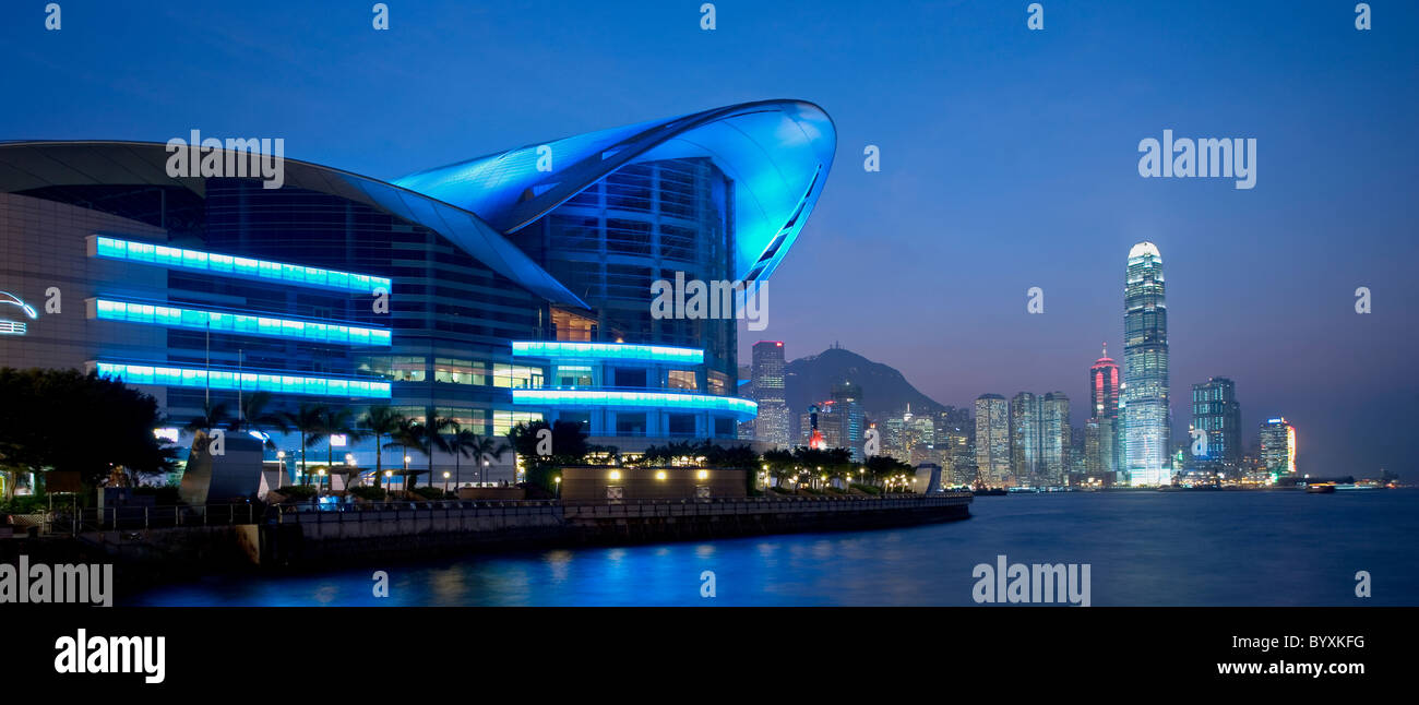 Hong Kong Convention and Exhibition Centre et de l'IFC building, Hong Kong, Chine Banque D'Images