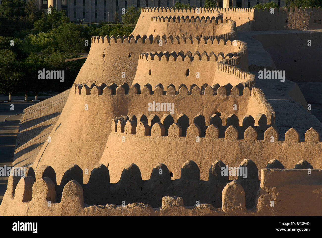 Les murs de la vieille ville de Khiva, Ouzbékistan Banque D'Images