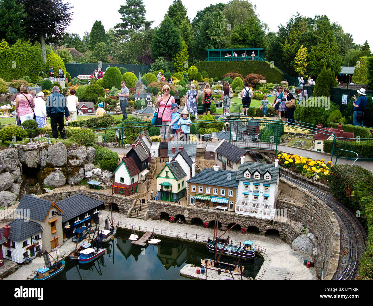 Bekonscot Model Village en miniature, Beaconsfield Buckinghamshire Angleterre Grande-bretagne UK. Le plus vieux village modèle dans le monde. Banque D'Images