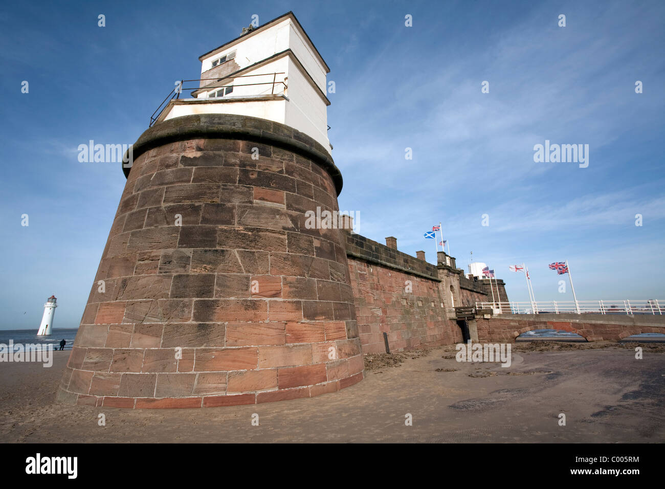 La Perche de Fort Rock, New Brighton, Wirral, NW UK Banque D'Images