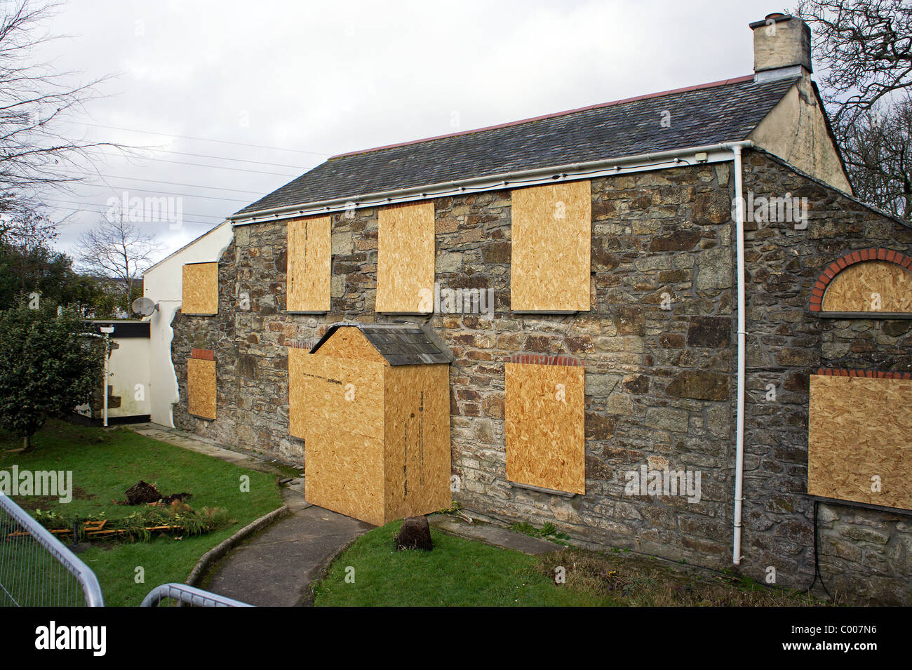 La fermeture d'un pub de village près de Truro, Cornwall, UK Banque D'Images