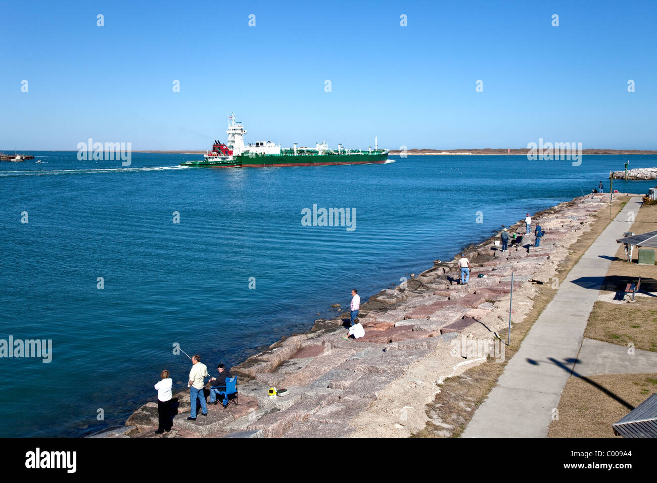 Roberts Point Park, Corpus Christi chenal de navigation. Banque D'Images