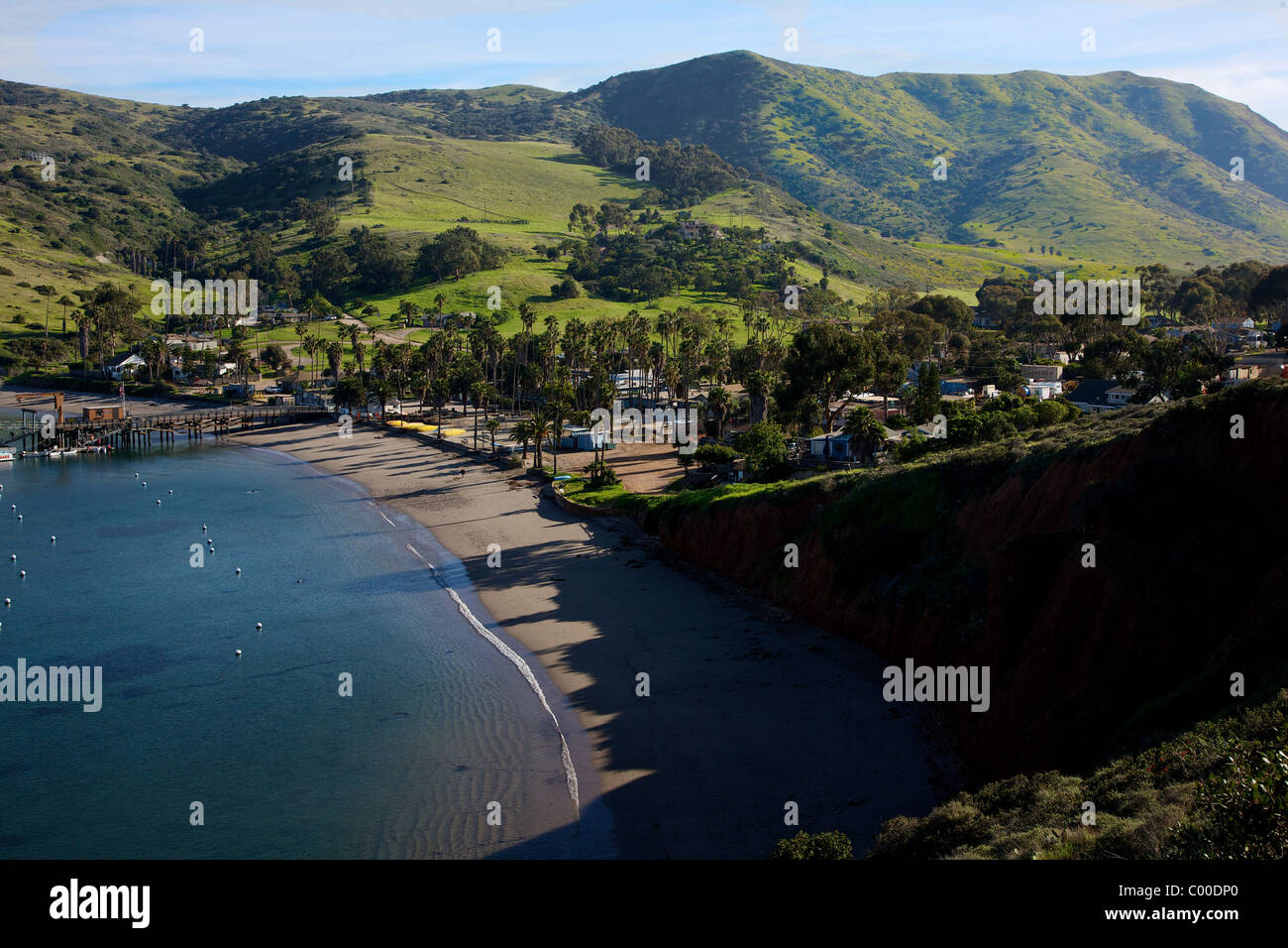 [Deux ports] sur [l'île Catalina]. Vue est sur le côté [Catalina Harbour] Banque D'Images