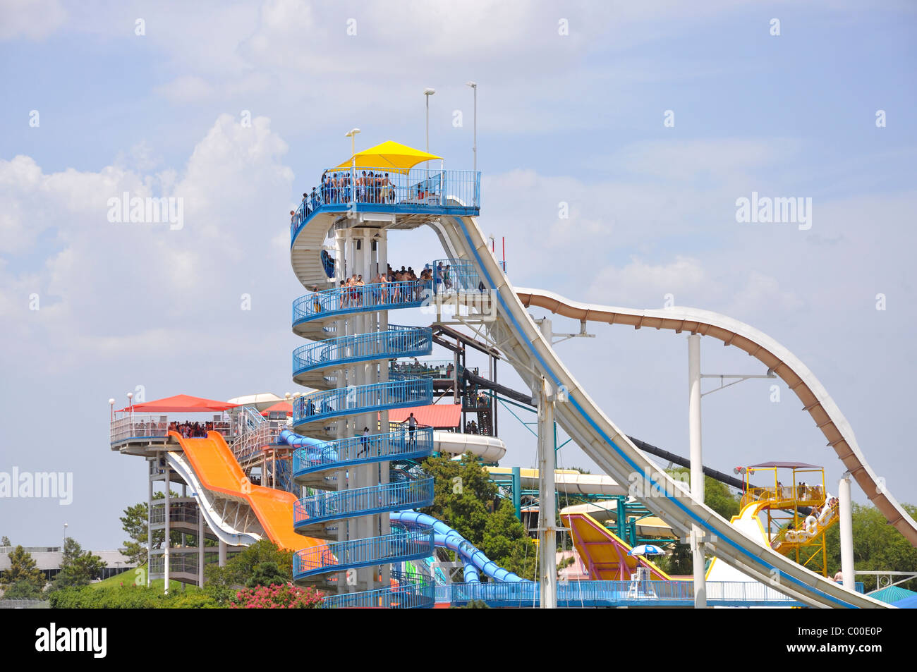 L'Aquapark à Six Flags Over Texas, parc d'Arlington - Fort Worth, Texas, USA - Le plus ancien, d'origine, Six Flags park Banque D'Images