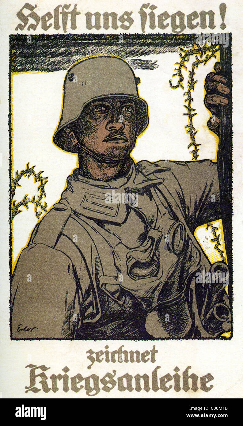 Nous aider à gagner ! Affiche allemande 1917 conçu par Fritz Erler Banque D'Images