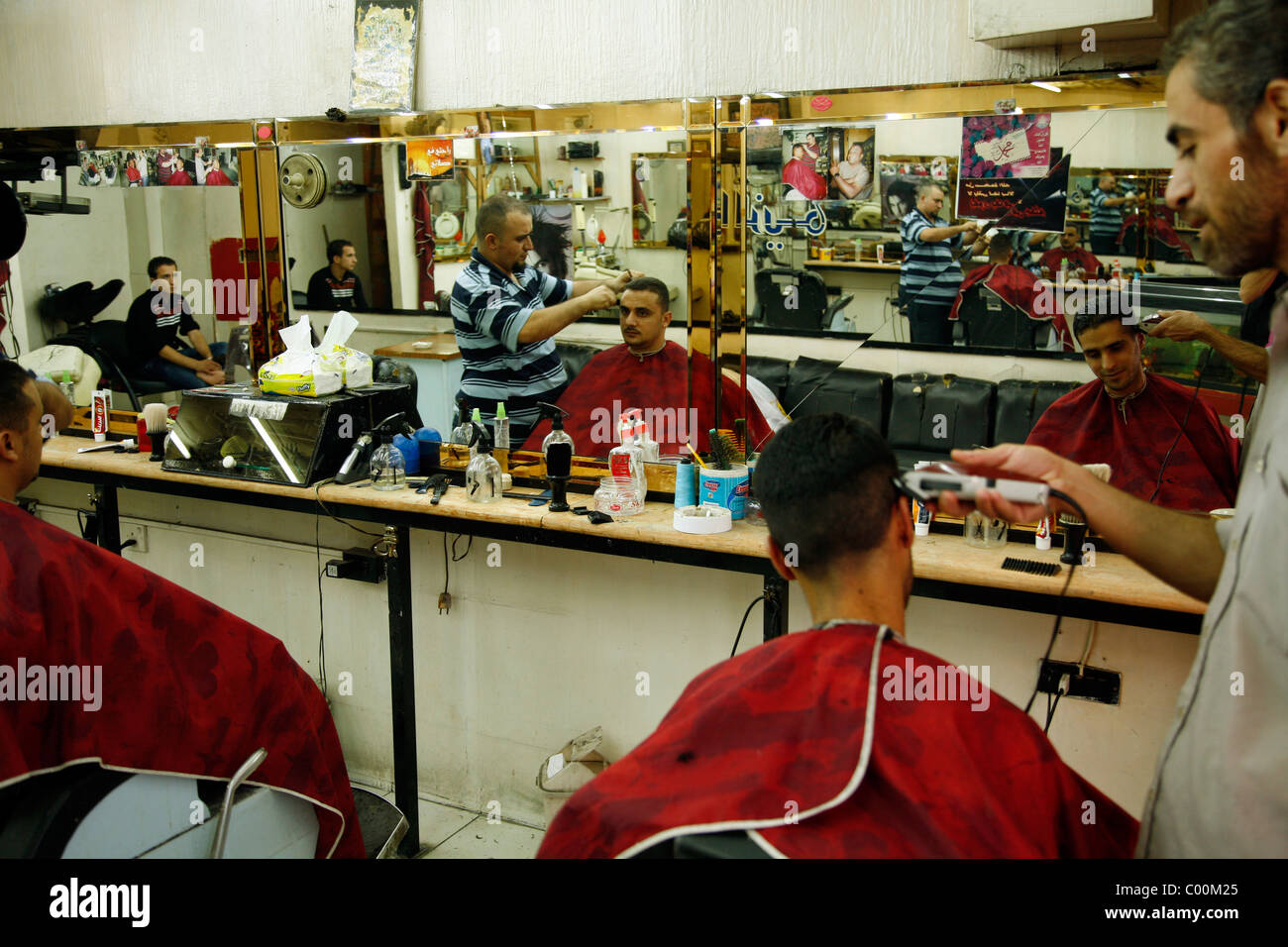Salon de coiffure à Amman, en Jordanie. Banque D'Images