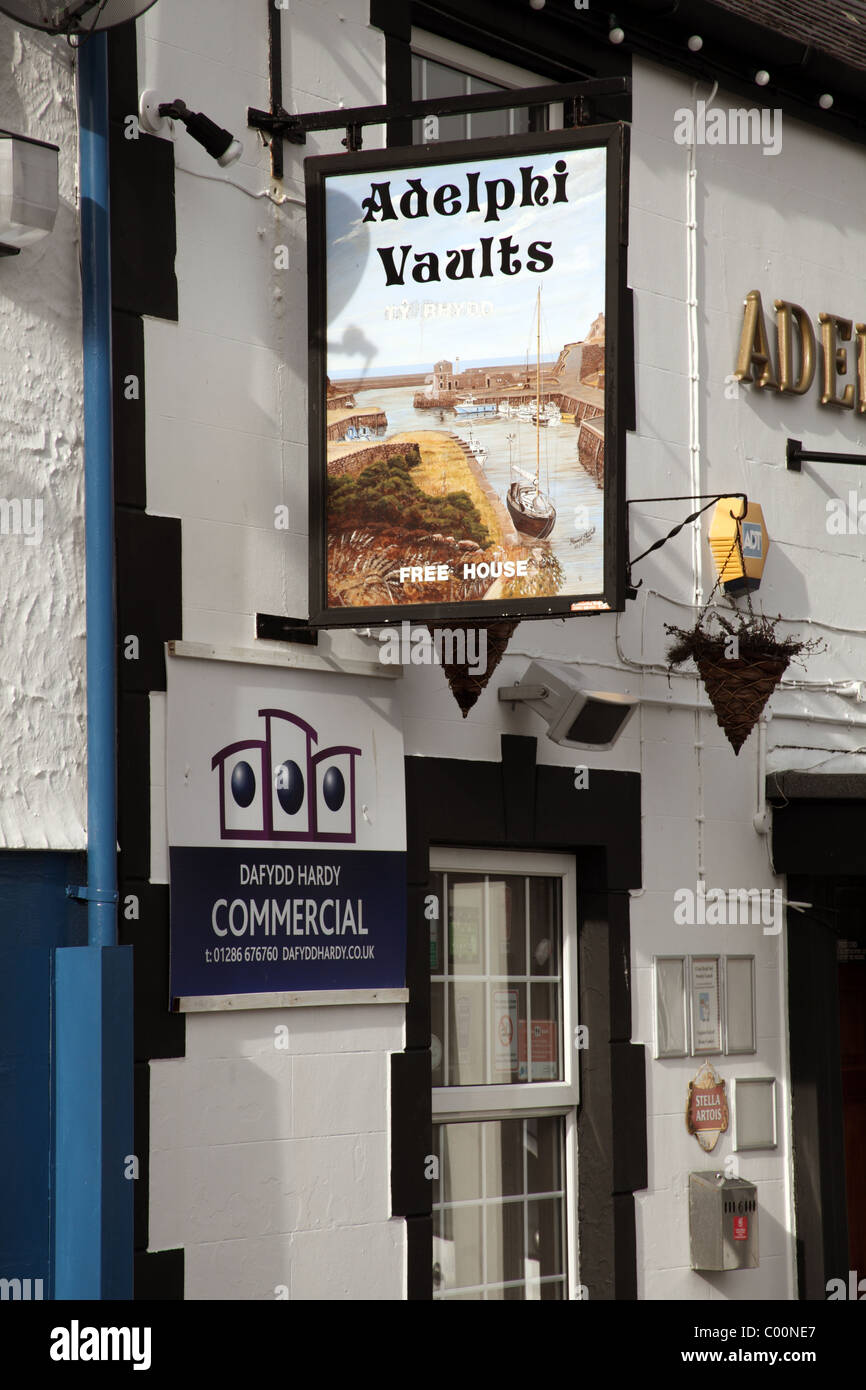 Les Voûtes d'Adelphi Public House, Holyhead, Anglesey, Pays de Galles Banque D'Images