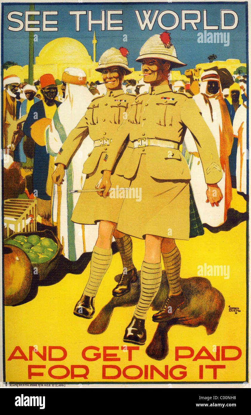 Voir LE MONDE ET D'ÊTRE PAYÉ...1919 affiche de recrutement de l'armée britannique conçu par Alfred Leete Banque D'Images
