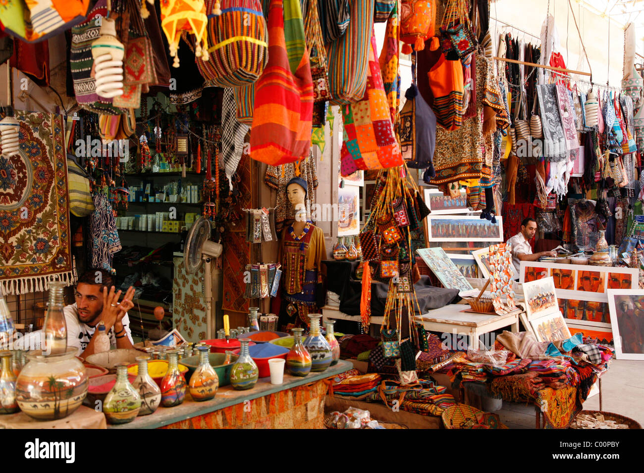 Souvenirs shop, Jerash, en Jordanie. Banque D'Images