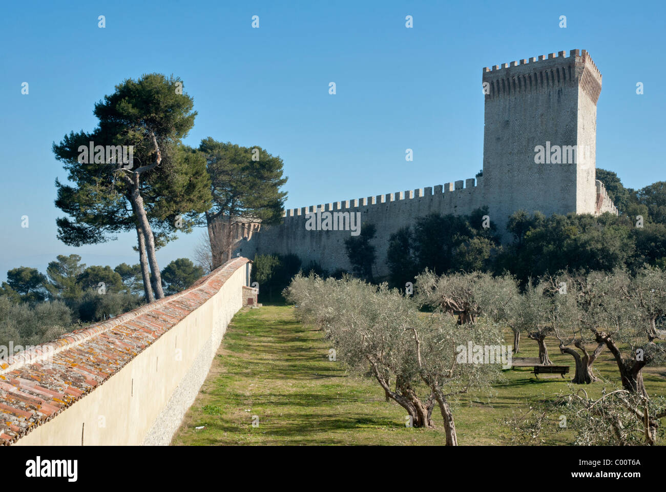 Castiglione del Lago Trasimeno sur lac - le château médiéval - UMBRIA, Italie Banque D'Images