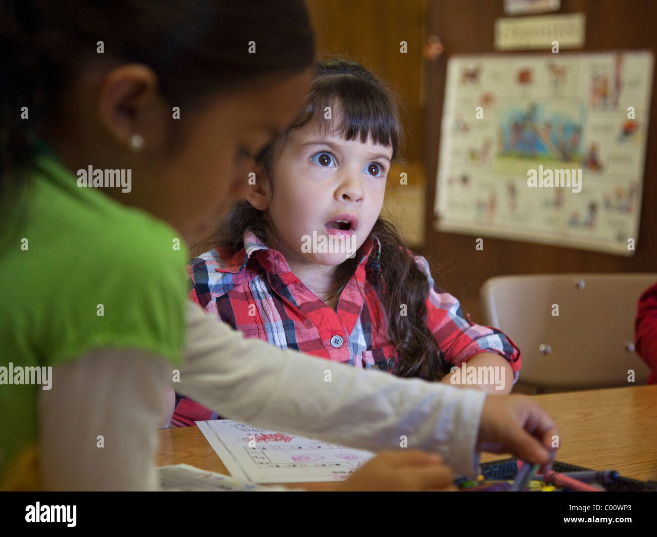Une pré-maternelle à l'école, une salle McCurdy école soutenue par l'Église méthodiste. Banque D'Images