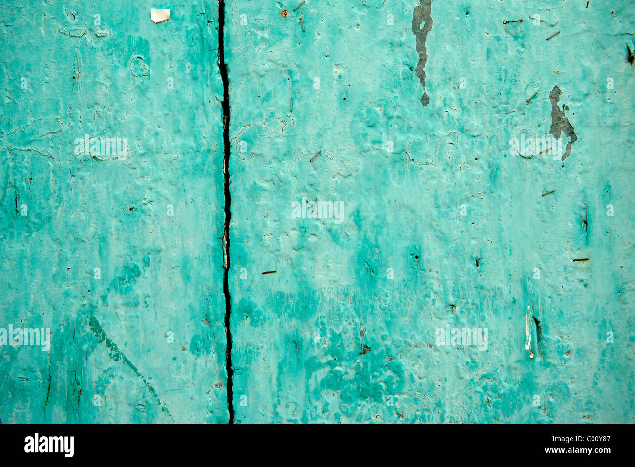 Porte peinte Turquoise Banque D'Images