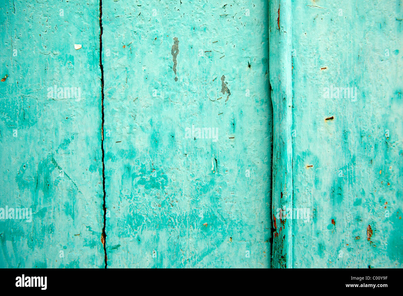 Porte peinte Turquoise Banque D'Images