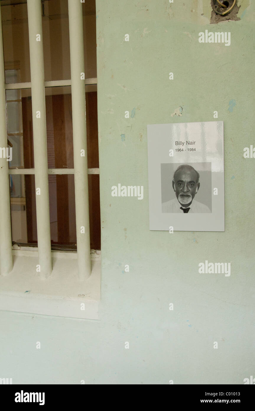 L'Afrique du Sud, Cape Town, l'île de Robben. Cellule de la prison de Billy Nair à partir de 1964-1984, l'article d'un bloc de cellules. Banque D'Images