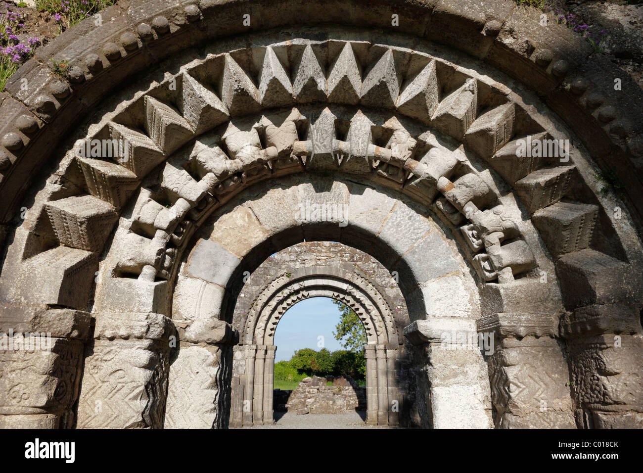 L'église du monastère des moniales, Clonmacnoise, County Offaly, Leinster, République d'Irlande, Europe Banque D'Images