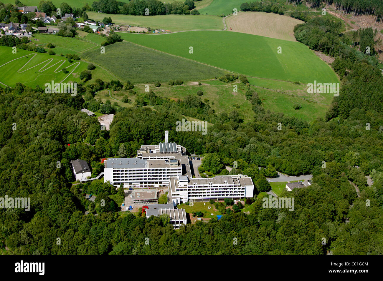 Vue aérienne, Klinik Koenigsfeld, centre médical de l'hôpital, Windgarten, Ennepetal, Nordrhein-Westfalen, Germany, Europe Banque D'Images