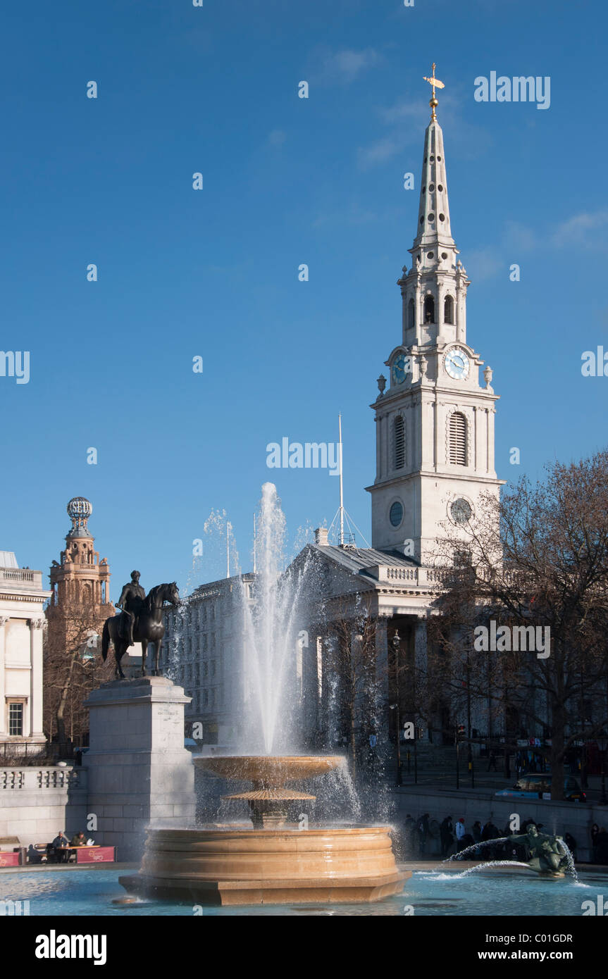 Saint Martin dans le domaine de Trafalgar Square, Londres, Angleterre Banque D'Images